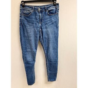 Womens High Waist High Rise Stretch Skinny Ankle Jeans Medium Wash Size 40